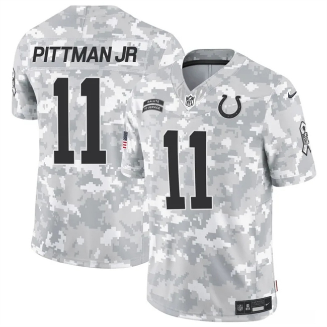 Men's Arctic Camo Indianapolis Colts #11 Michael Pittman Jr. 2024 F.U.S.E Salute to Service Limited Stitched Football Jersey